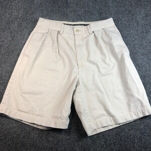 Polo Ralph Lauren Mens Beige Pleated Shorts Size 33 Cotton Casual